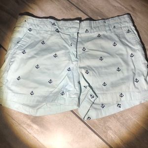 Aqua blue embroidered w/ Anchors shorts